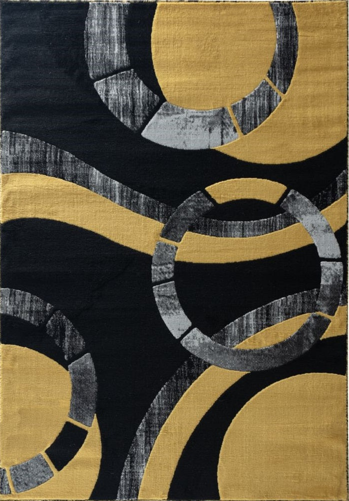 Madison Yellow Geometric Contemporary Area Rugs