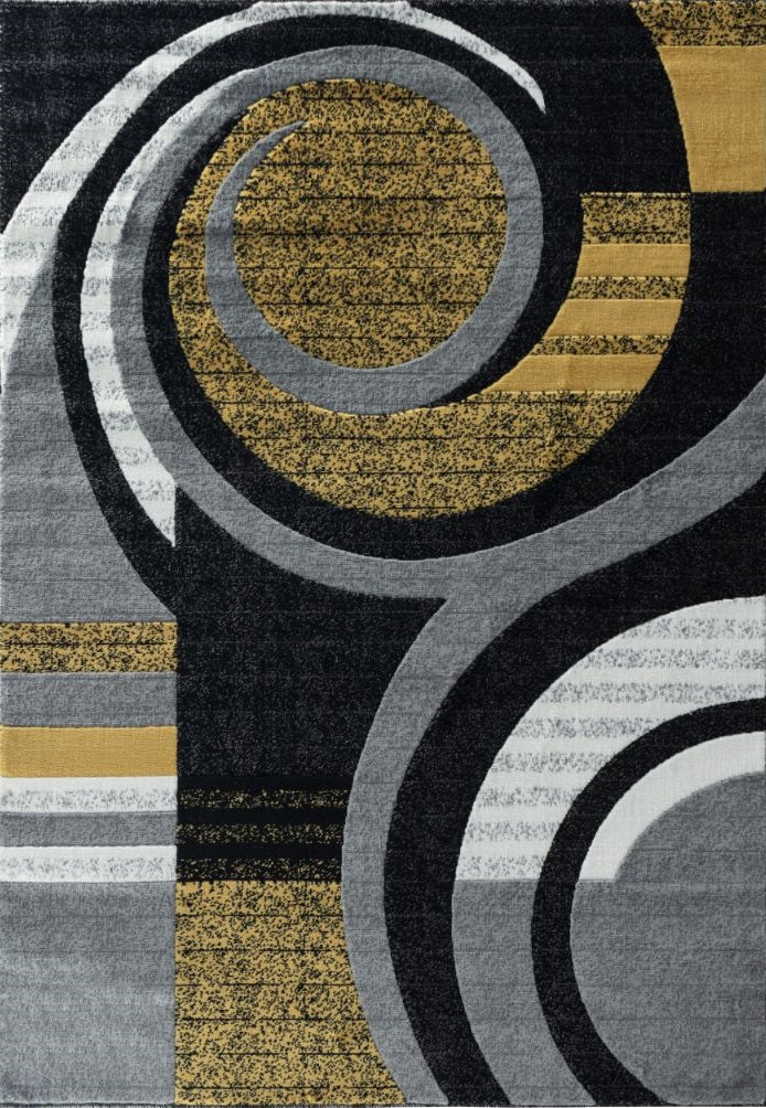 Avery Yellow Abstract Contemporary Area Rugs