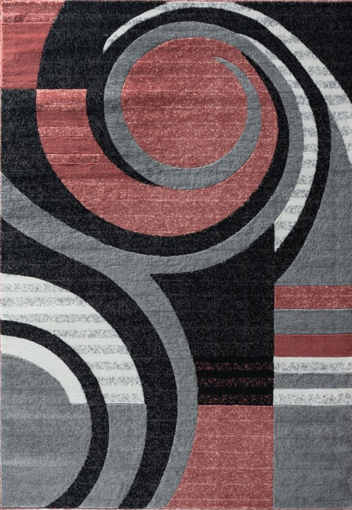 Avery Pink Abstract Contemporary Area Rugs