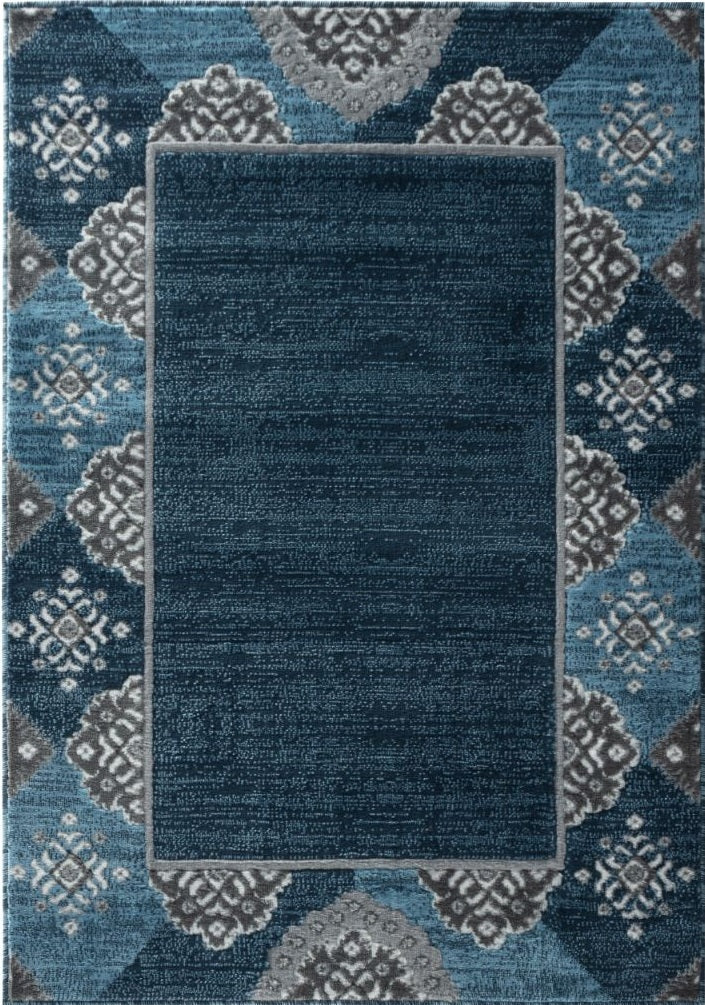 Eleanor Blue Abstract Contemporary Area Rugs