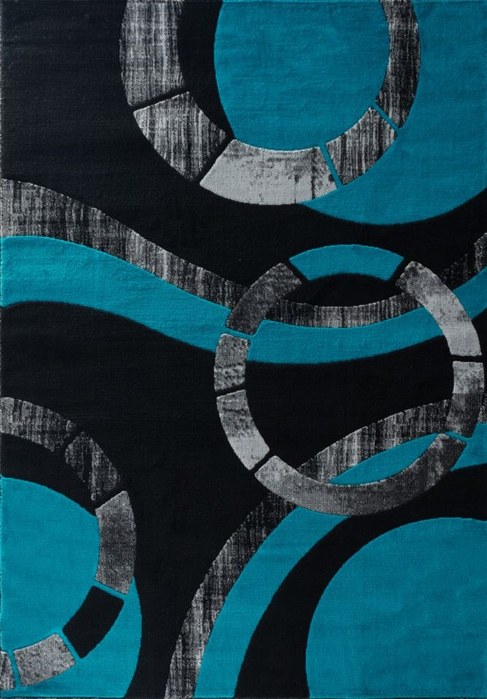 Madison Turquoise Geometric Modern Area Rug