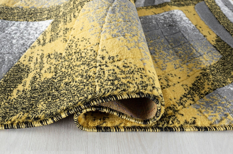 Charlotte Yellow Abstract Contemporary Area Rugs