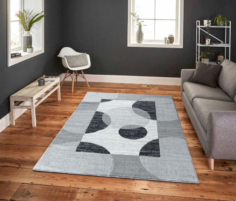 Addison Gray Geometric Modern Area Rug