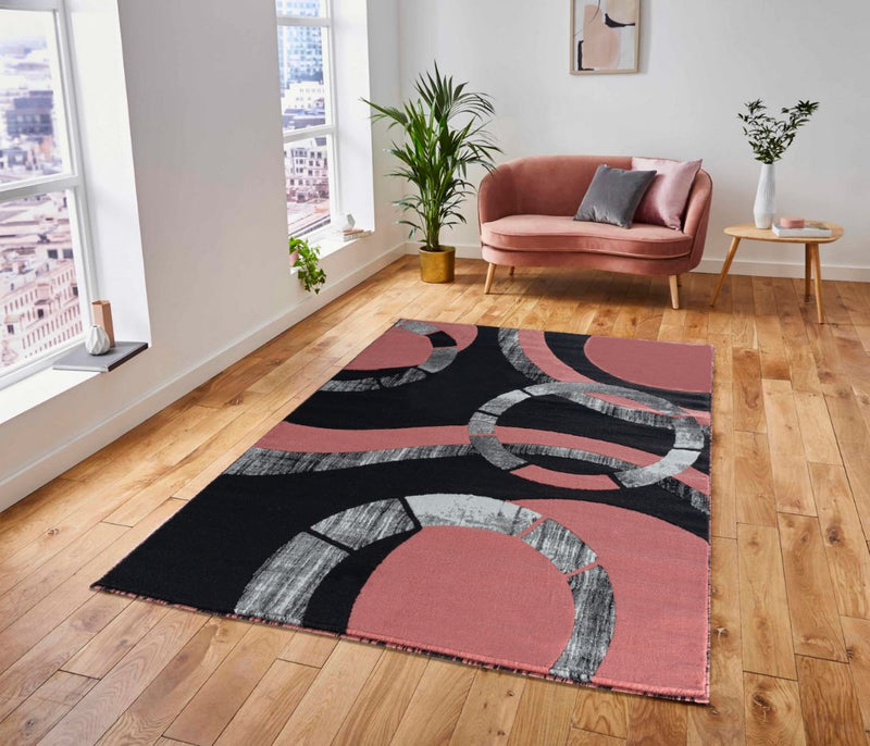 Madison Pink Geometric Modern Area Rug